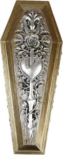 Vista 5 de Ebros Gift Vampiress Drácula Queen Novia Nestafaria Figura con diseño floral de corazón espada esculpida ataúd decorativo joyero de descanso en paz