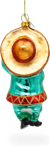 Vista 3 de Perro Chihuahua con sombrero tocando guitarra soplado adorno de Navidad
