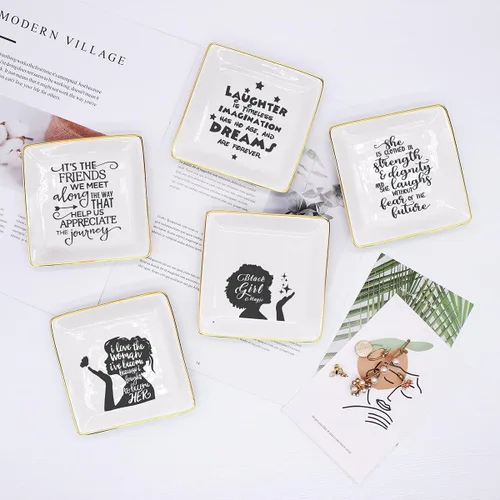 Vista 6 de Littlefa - Plato decorativo de cerámica para regalo para hermanas o amigas