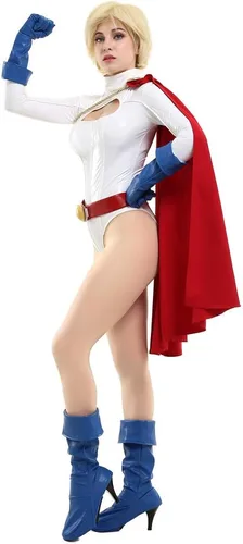 Vista 2 de miccostumes Leotardo de disfraz de anime para mujer con capa roja