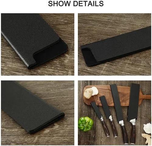 Vista 9 de Protectores de borde de cuchillo, 5, 6.5, 8, 9.5 pulgadas, funda protectora para cuchillo de chef (no incluido)