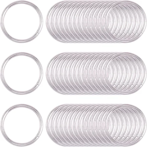 Vista 15 de Kit de 60 anillos de metal para cinturones, pasadores o anillos para macramé, cinturón de campamento, correas de perro, accesorios de sable de luz