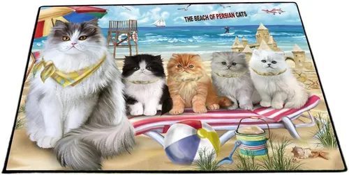 Vista 39 de Doggie of the Day Tapete de piso de gatos persas – Día de la Independencia del 4 de julio – El mejor tapete para perro – Decoración protectora