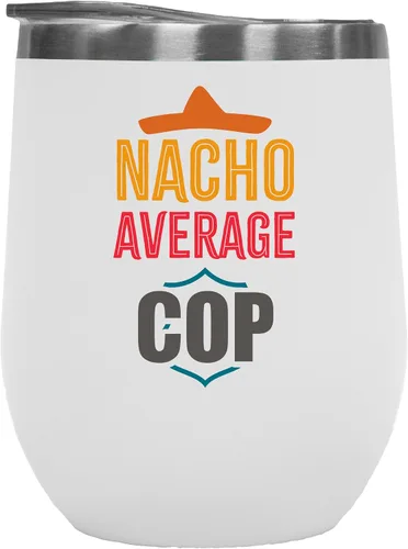 Vista 9 de Nacho Average Cop Coffee & Tea Mug & Decor for Police Officer Men & Women - 12oz Wine Tumbler Stainless Steel