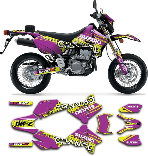 Vista 20 de Kit de calcomanías personalizadas para Suzuki DRZ400 E / DRZ400 Enduro / DRZ400E / DR-Z400E / DRZ400 EN 1999-2024, SZDRSE9919003-KO