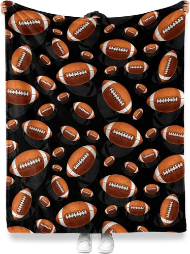 Vista 3 de Jekeno Manta de fútbol americano, regalos para niños, hijos, hombres, papá, marido, cumpleaños, Navidad, fiesta, decoración temática deportiva