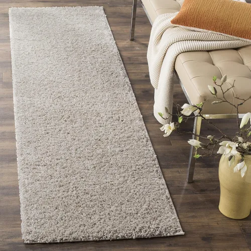 Vista 25 de SAFAVIEH Arizona Shag Collection ASG820A - Alfombra de pasillo, 2 pies 3 pulgadas x 6 pies, color crema, diseño sólido, no desprende pelusa y fácil