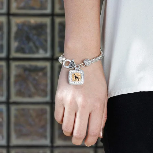 Vista 3 de Inspired Silver - Pulsera cuadrada de plata con circonita cúbica, Circonita cúbica