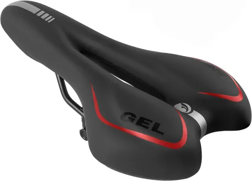 Vista 9 de MSDADA Asiento de bicicleta de gel, sillín de bicicleta para hombres y mujeres, asiento de bicicleta impermeable, cómodo y suave cojín para Negro