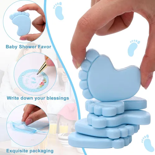 Vista 3 de 50 juegos de recuerdos de baby shower, pies de bebé hechos a mano, jabón perfumado, regalos para invitados, regalos con bolsas de organza