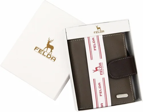Vista 2 de Cartera de piel auténtica RFID para mujer, multicolor, 10 ranuras para tarjetas