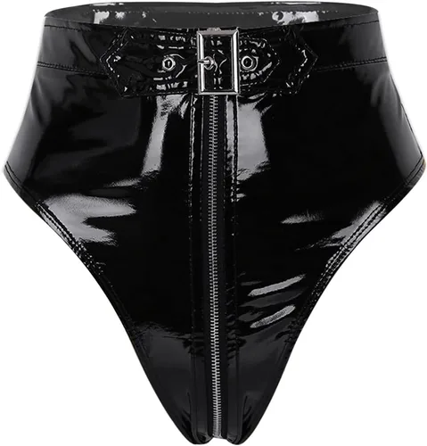 Vista 5 de CHICTRY Braguitas de bikini con cierre frontal abierto y hebillas para mujer