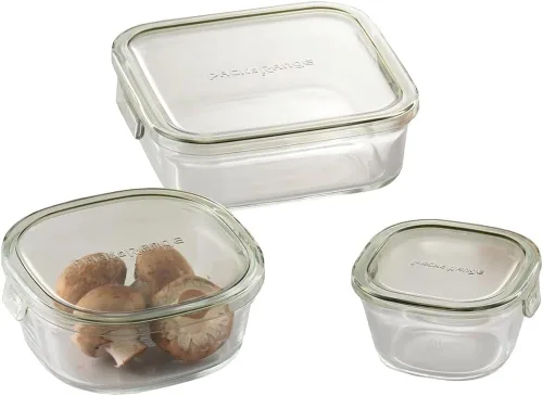 Vista 11 de iwaki PS-PRN-4G1 Heat Resistant Glass Storage Containers, Green, Set of 4, Pack & Range