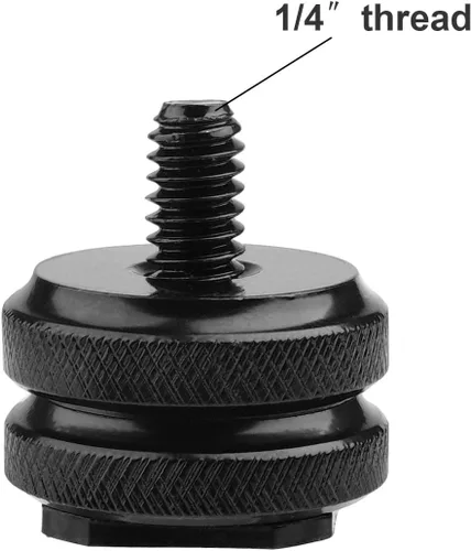 Vista 6 de Adaptador de montaje de zapata para cámara a tornillo de trípode de 1/4"-20 Adaptador de zapata de flash para equipo de cámara réflex digital
