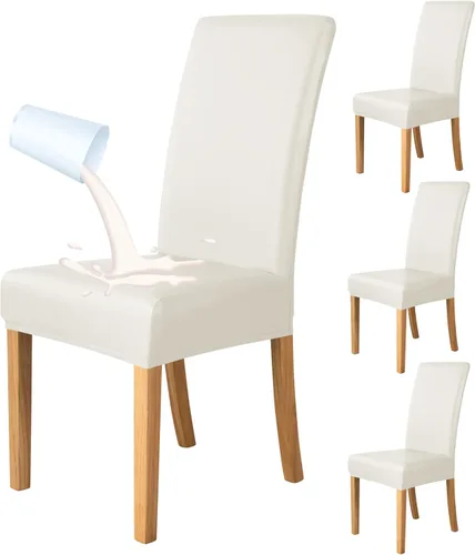 Vista 12 de Deisy Dee Fundas de cuero impermeables para sillas de comedor Parson (4, negro)
