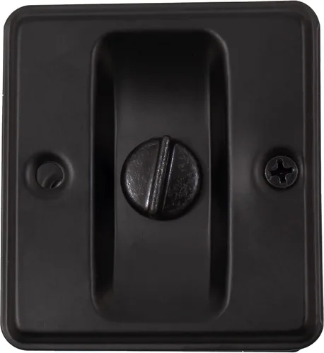 Vista 2 de Stone Harbor Hardware Cerradura de puerta de bolsillo cuadrado, función de privacidad, negro mate