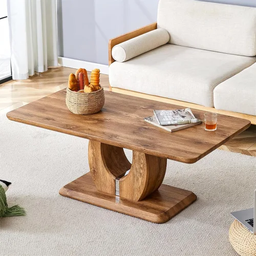 Vista 7 de LKTART Mesa de Centro Rectangular para Sala de Estar, Mesas de Centro de Imitación de Mármol con Almacenamiento, Base Moderna Estable Mesa de Centro