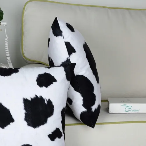 Vista 5 de CaliTime - Juego de 2 fundas de cojín decorativas de forro polar para sofá, cama, sillón o casa de campo