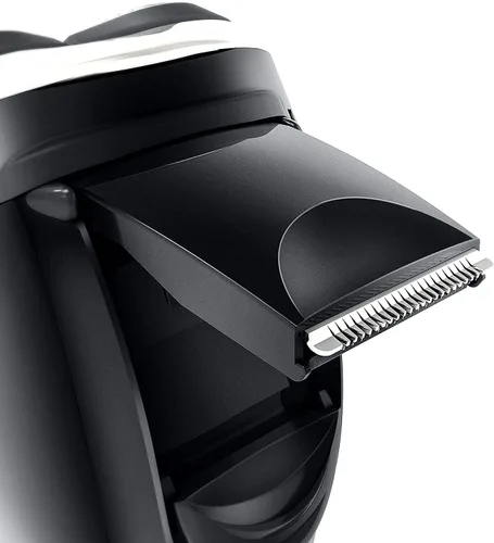 Vista 3 de Hatteker - Máquina de afeitar eléctrica rotativa para hombre, con rasuradora y recortadora de barba, inalámbrica, recortador de patillas, resistente