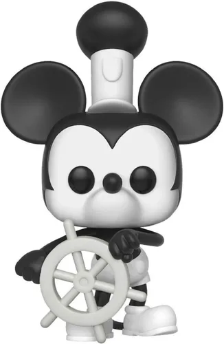 Vista 2 de Funko Pop Disney: Mickey's 90Th - Figura coleccionable de Steamboat Willie, multicolor