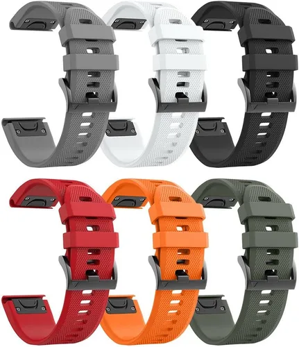 Vista 22 de NotoCity - Correa compatible para reloj Fenix 5X, de 26 mm de ancho, correa de silicona suave para Fenix 8 Pizarra