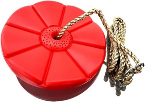 Vista 2 de Columpio de disco, cuerda de disco resistente para accesorios de patio de recreo (rojo)