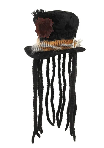 Vista 3 de Sombrero de disfraz de médico brujo de peluche con dreadlocks Multicolor