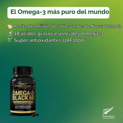 Vista 6 de Frezzor Omega-3 natural Aceite de mejillón de labios verdes 60 cápsulas blandas