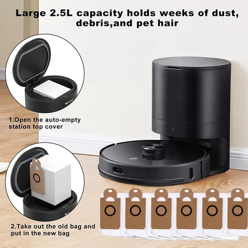 Vista 2 de Bolsas de polvo para iHome AutoVac Nova auto vacío robot vacío piezas de repuesto Paquete de 6 piezas de accesorios