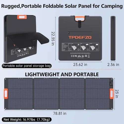 Vista 3 de Panel solar portátil tipo N 16BB 200W para estación de energía ETFE Panel solar plegable de alta eficiencia del 25% IP68 Kit de paneles solares 200