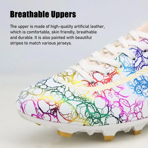 Vista 3 de Zapatos de fútbol para hombre y mujer, botas de fútbol de alta calidad, ligeras y transpirables, tenis de fútbol de uñas largas, suela de goma