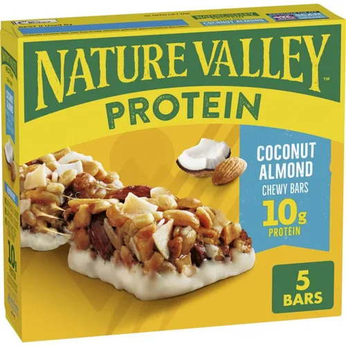 Vista 14 de Nature Valley Barras de granola con proteína, arándano y nueces, barras de merienda masticables, 5 barras, 7.1 OZ 0.35 onzas de proteína por