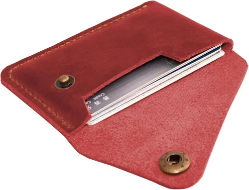 Vista 6 de Tarjetero de cuero, billetera para tarjetas de crédito, cartera tarjetero, billetera minimalista, regalo de Navidad