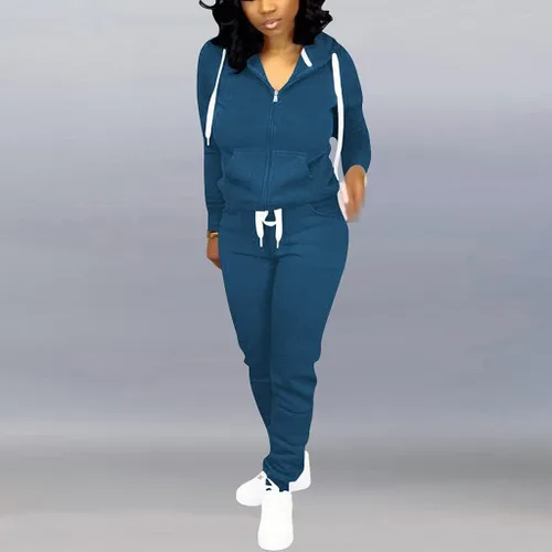 Vista 3 de Mrskoala Conjunto de dos piezas para mujer, conjunto de chándal para entrenamiento, correr, ropa de descanso con bolsillo