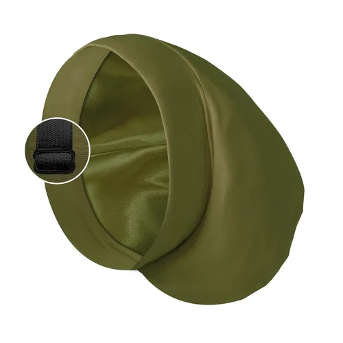 Vista 18 de Gorro de satén con forro de seda, cubierta ajustable para el cabello para mujeres y hombres, gorro de noche para el cuidado de pacientes