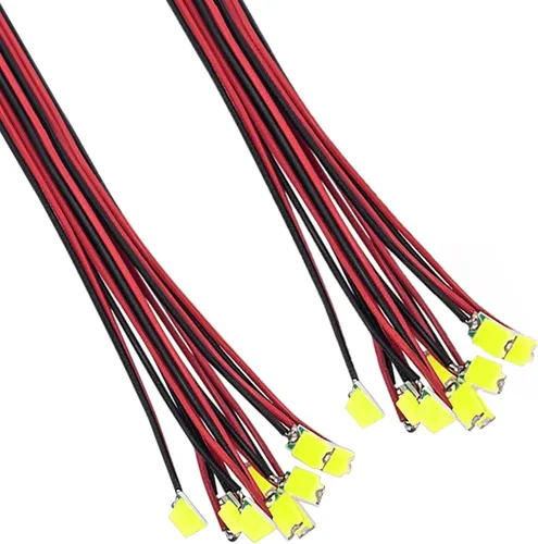 Vista 10 de DiCUNO 100 diodos emisores de luz SMD 0805 pre-cableados, micro LED pre-soldados para bricolaje, proyectos de ciencia, longitud del cable 6.3 in