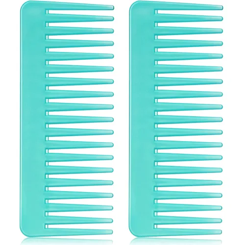 Vista 19 de Patelai Peine de dientes anchos, peine desenredante grande para cabello rizado, húmedo y seco, sin mango, accesorios desenredantes (ámbar)