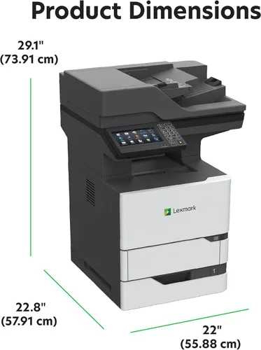 Vista 7 de Lexmark MX721ade Impresora láser monocromática, dúplex integrado, pantalla táctil a color de 7 pulgadas, Energy Star, Volumen de página mensual