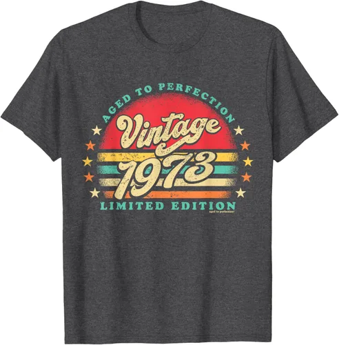 Vista 12 de Camiseta retro de 50 cumpleaños de 1973 de edad a la perfección nacido en los años 70, Negro