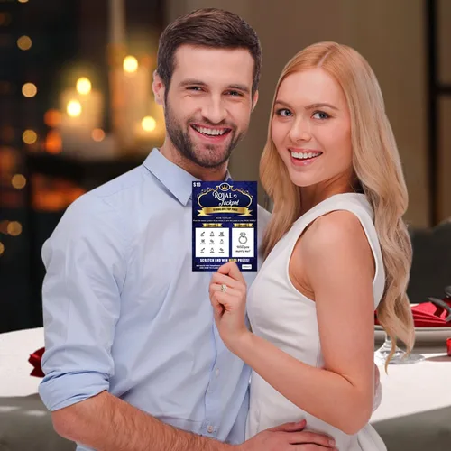 Vista 3 de 2 tarjetas para raspar de boletos de lotería de propuesta de matrimonio, divertida y única, rascador de lotería falso para propuesta de boda