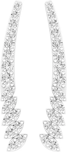 Vista 2 de Dazzlingrock Collection - Pendientes redondos para mujer 030 quilates oro de 14 quilates diamantes blancos
