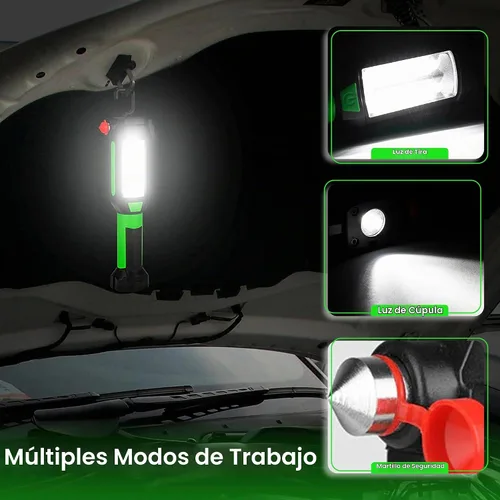 Vista 4 de AlltroLite Herramienta automática de emergencia 9 en 1 con linterna LED Kit de linterna multifunción para coche con tres modos de iluminación