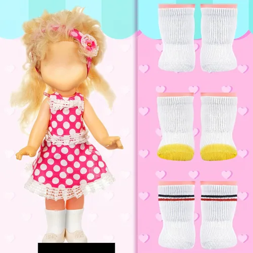 Vista 5 de 9 pares de mini calcetines de muñeca accesorios para muñecas americanas