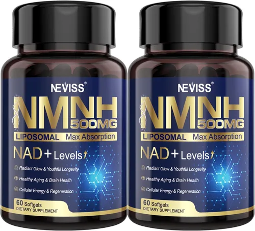 Vista 10 de NEVISS Suplemento NAD+, NMNH liposomal de última generación 500 mg, alternativa de suplemento NR NMNN, NAD+ de alta absorción con curcumina