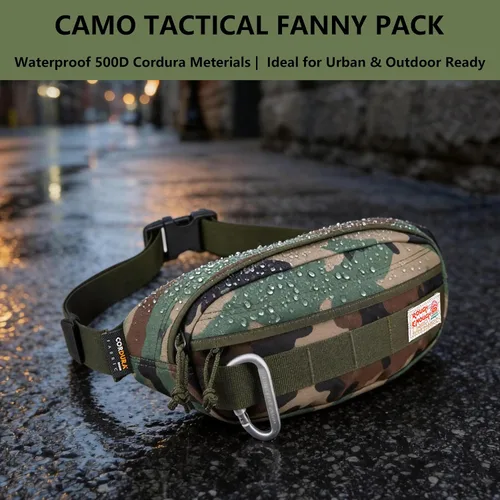 Vista 6 de Rough Enough - Riñonera cruzada para hombre, Camo, Riñonera de camuflaje militar