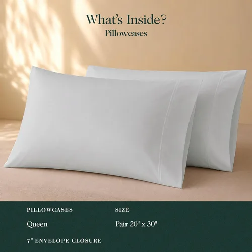 Vista 5 de Fundas de almohada Queen de viscosa de bambú 100% cultivadas orgánicamente, 2 piezas, gris claro Gris claro (100% viscosa orgánica hecha de bambú)