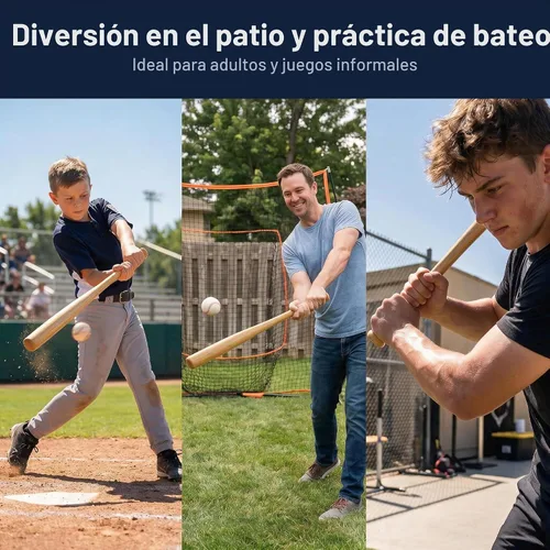 Vista 4 de Wooden Baseball bat, Solid Wood Baseball Bats for Youth Adult Training 27 in-59