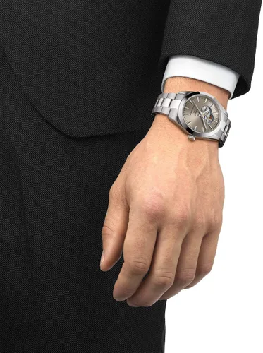Vista 4 de Tissot Gentleman Powermatic 80 Corazón abierto, Gris, Pulsera