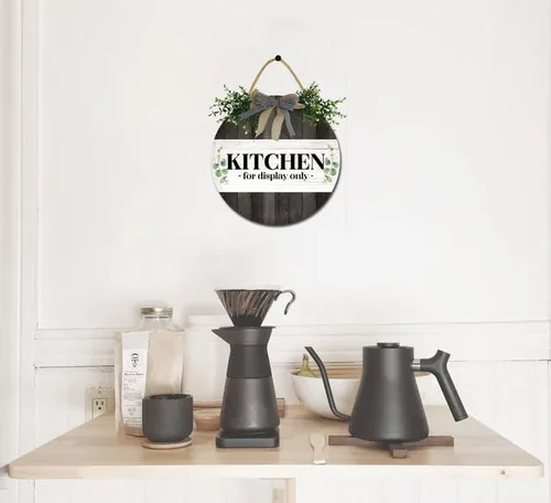 Vista 2 de Bidesign This Kitchen Is Seasoned With Love - Decoración de cocina de granja, decoración de pared de cocina, letrero redondo de madera para puerta
