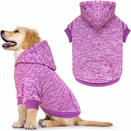 Vista 16 de Suéteres para perros pequeños, sudadera con capucha para perro, suéter de forro polar para mascotas, ropa suave con bolsillo, sudadera con capucha